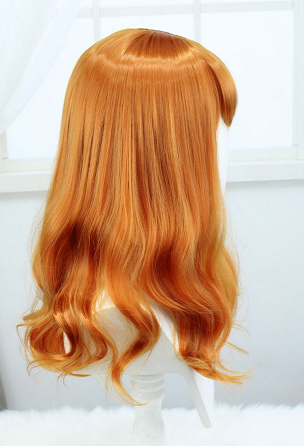 Scoob! Perruque de Cosplay Daphne Blake Perruque Longue Bouclée Orange
