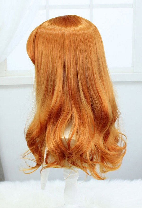 Scoob! Perruque de Cosplay Daphne Blake Perruque Longue Bouclée Orange