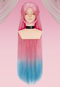 PM Derivative Cosplay Wig Pink Blue Straight Wig