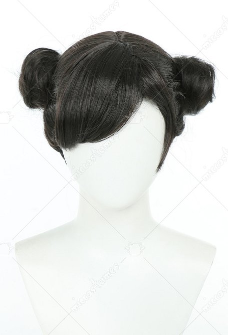 SF Chun-Li Perücke Kawaii Schwarz Cosplay Perücke