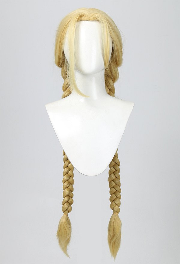 SF 5 Cammy White Cosplay Wig Long Golden Braid Wig