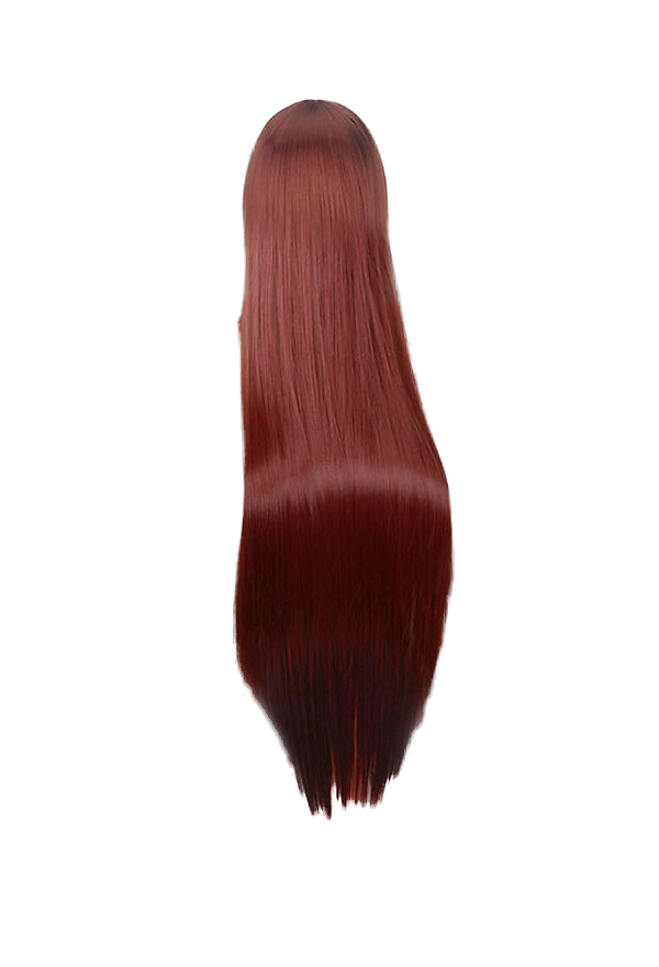 Steins Gate Makise Kurisu Christina Assistant Long Red Straight Cosplay Wig