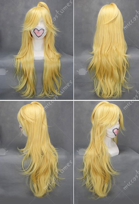 Game Girl Peach Cosplay Peluca Dorada Larga