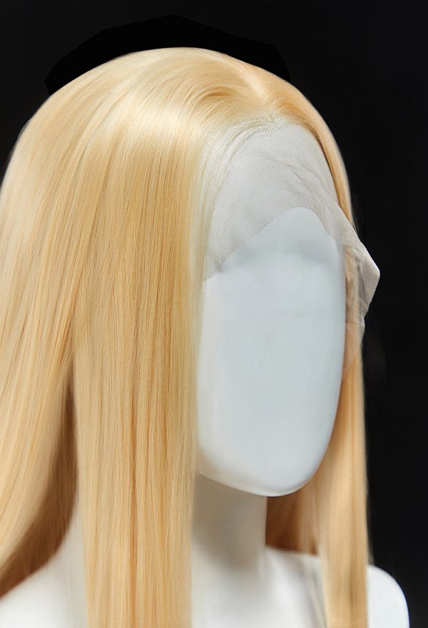 Peluca cosplay de la princesa de pelo largo Peluca rubia extra larga con encaje