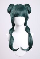 Kusuriya no Hitorigoto Neko-Neko Cosplay Perücke Dunkelgrün Lange Doppelknoten Perücke Kusuriya no Hitorigoto Neko-Neko Cosplay Perücke Dunkelgrün Lange Doppelknoten Perücke