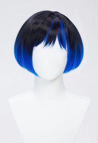 Tekken 8 Reina Cosplay Wig Black Blue Short Straight Wig