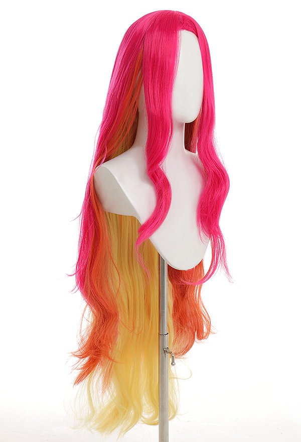 Peluca Cosplay Superheroína Starfire Peluca Rizada Larga