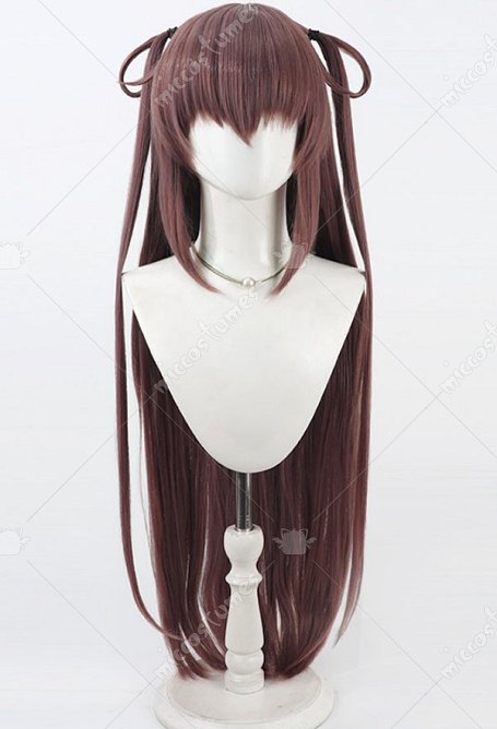 Peluca cosplay Taimanin Asagi Mizuki Yukikaze Peluca larga y lisa de color marrón