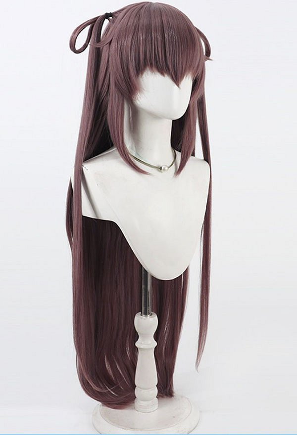 Peluca cosplay Taimanin Asagi Mizuki Yukikaze Peluca larga y lisa de color marrón