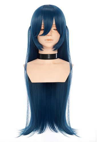 Taimanin Asagi Igawa Asagi Cosplay Wig Dark Blue Long Wig