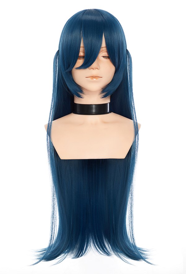 Peluca Cosplay de Igawa Asagi de Taimanin Asagi Peluca Larga Azul Oscuro