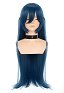 Peluca Cosplay de Igawa Asagi de Taimanin Asagi Peluca Larga Azul Oscuro