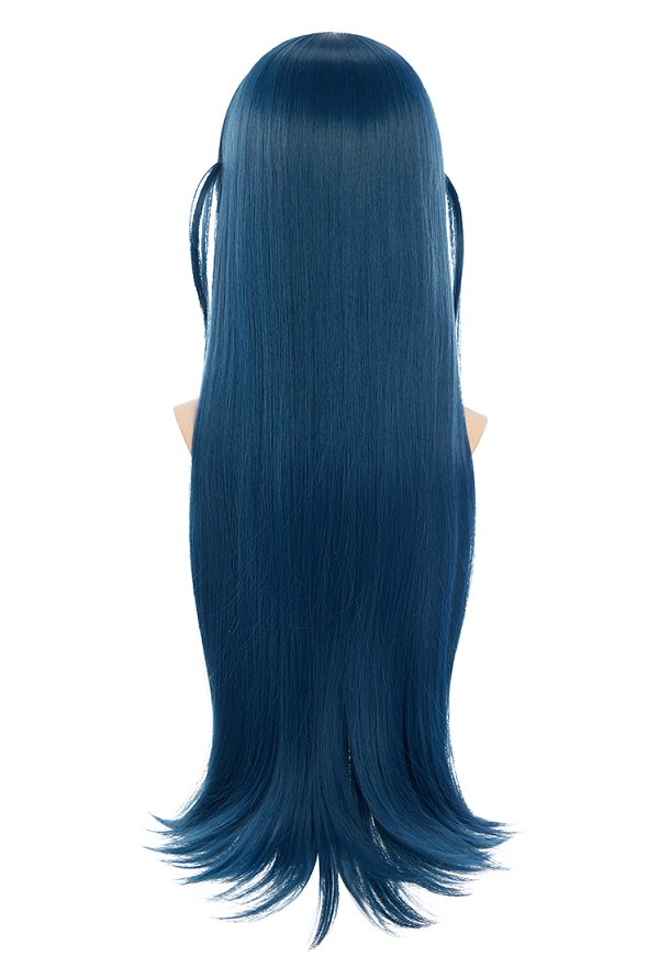 Peluca Cosplay de Igawa Asagi de Taimanin Asagi Peluca Larga Azul Oscuro