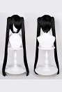 BRS Cosplay Perruque Kawaii Noir Double Perruque Queue de Cheval