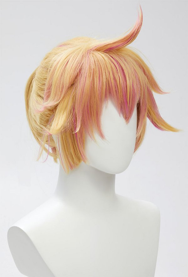 Muse Dash Len Cosplay Wig Short Golden Pink Wig