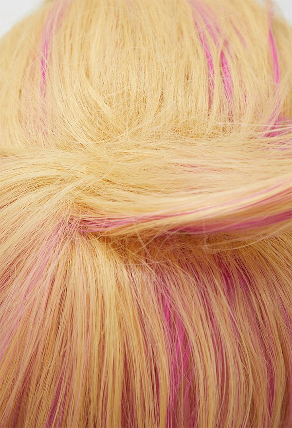 Muse Dash Len Cosplay Wig Short Golden Pink Wig