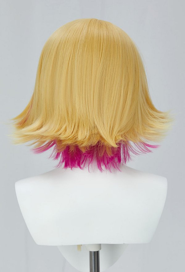 Muse Dash Rin Cosplay Wig Golden Pink Shoulder Length Short Wig