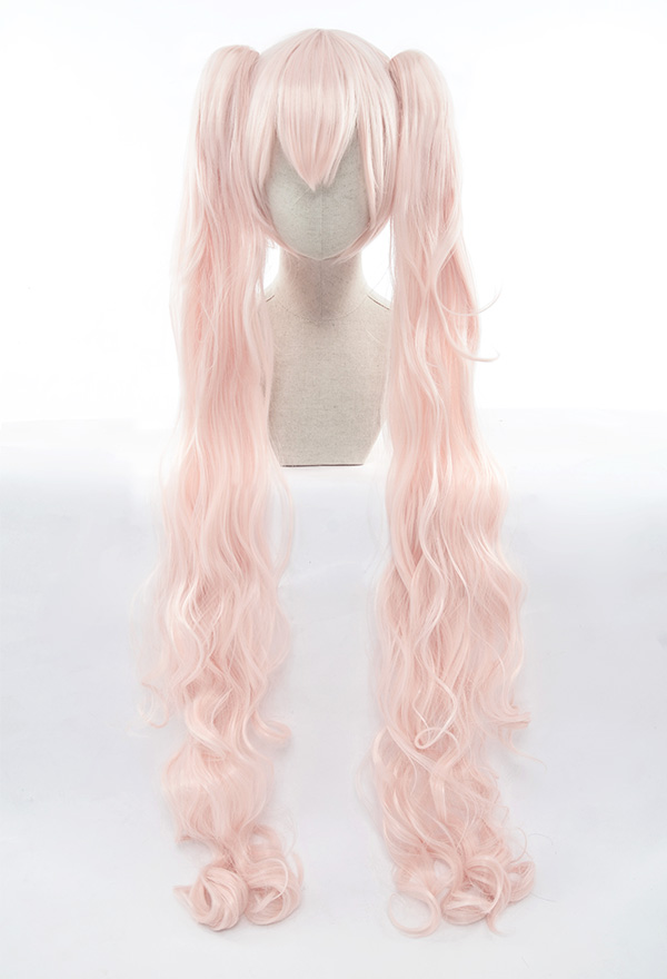 Sakura Pink Lange Pferdeschwanz Cosplay Perücke