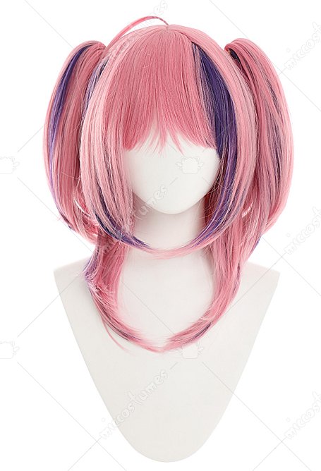 Virtual YouTuber Ironmouse Cosplay Wig Pink Mixed Color Wig