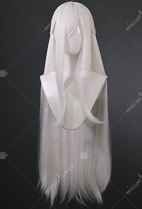Drakengard 3 Zero Cosplay Wig Long Straight Silver Wig