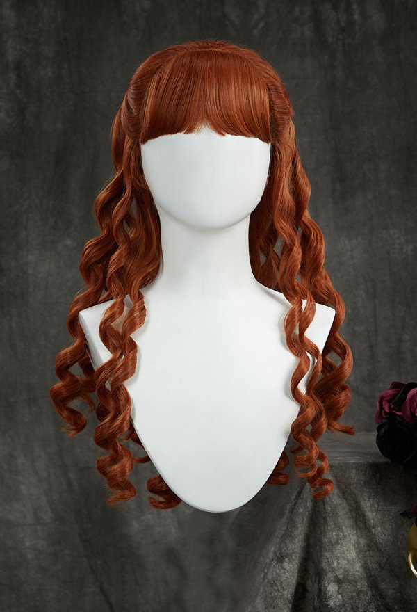Wednesday Agnes DeMille Cosplay Peluca rizada larga naranja