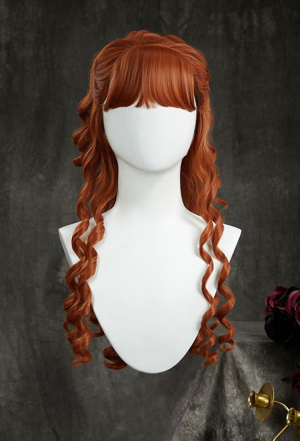 Wednesday Agnes DeMille Cosplay Peluca rizada larga naranja