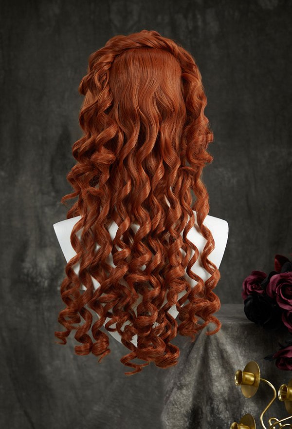 Wednesday Agnes DeMille Cosplay Peluca rizada larga naranja