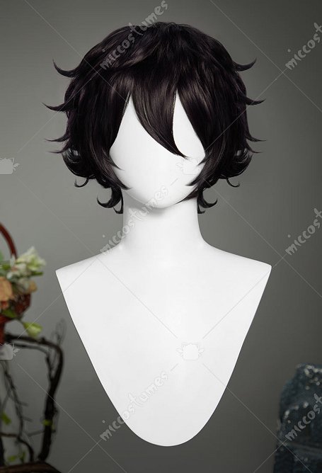 Witch Hat Agott Cosplay Perücke Dunkelviolett Kurze Lockenperücke