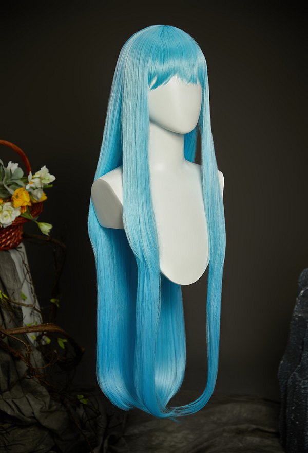 Witch Hat Richeh Cosplay Wig Light Blue Long Wig