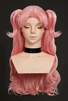 Witch Hat Tetia Cosplay Wig Pink Long Curly Wig Witch Hat Tetia Cosplay Wig Pink Long Curly Wig