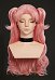 Witch Hat Tetia Cosplay Wig Pink Long Curly Wig