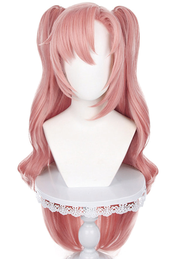 Zenless Zone Zero Nicole Demara Long Pink Cosplay Wig with Long Double Tails