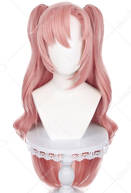 Zenless Zone Zero Nicole Demara Cosplay Doppelter Pferdeschwanz Rosa Perücke Perücke
