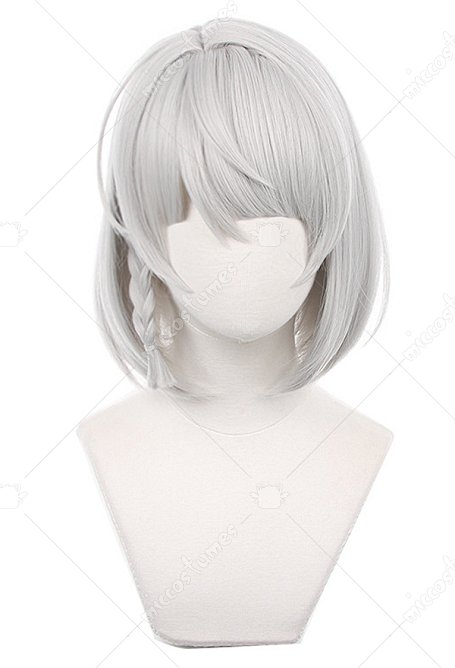 Zenless Zone Zero Perruque de Cosplay Anby Demara Wig Blanche Argentée