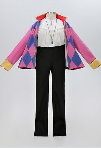 Plus Size Howl Magical Flying Castle Howl Cosplay Costume Veste et chemise avec pantalon et collier