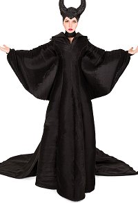 Exclusive Female Halloween Cosplay Costume Gown Dress with Headgear Inspired by Maleficent