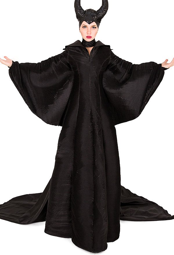 Exclusive Female Halloween Cosplay Costume Gown Dress with Headgear Inspired by Maleficent Exclusive Female Halloween Cosplay Costume Gown Dress with Headgear Inspired by Maleficent